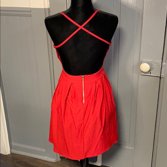 Lulus Dresses & Skirts - Lulu’s Red Open Cross Back Fit & Flare Dress